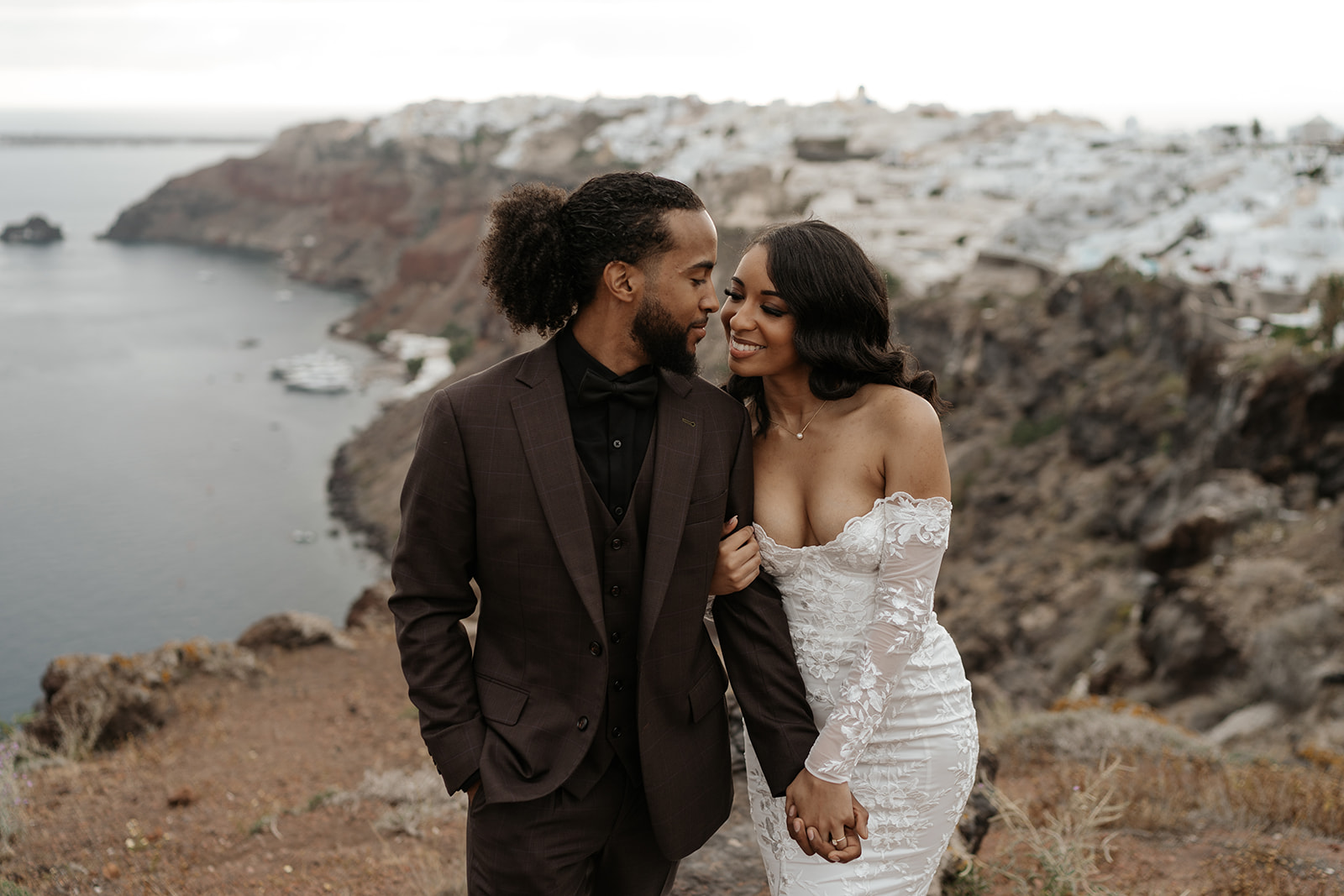 Elegant Elopement at Aenon Villas in Santorini