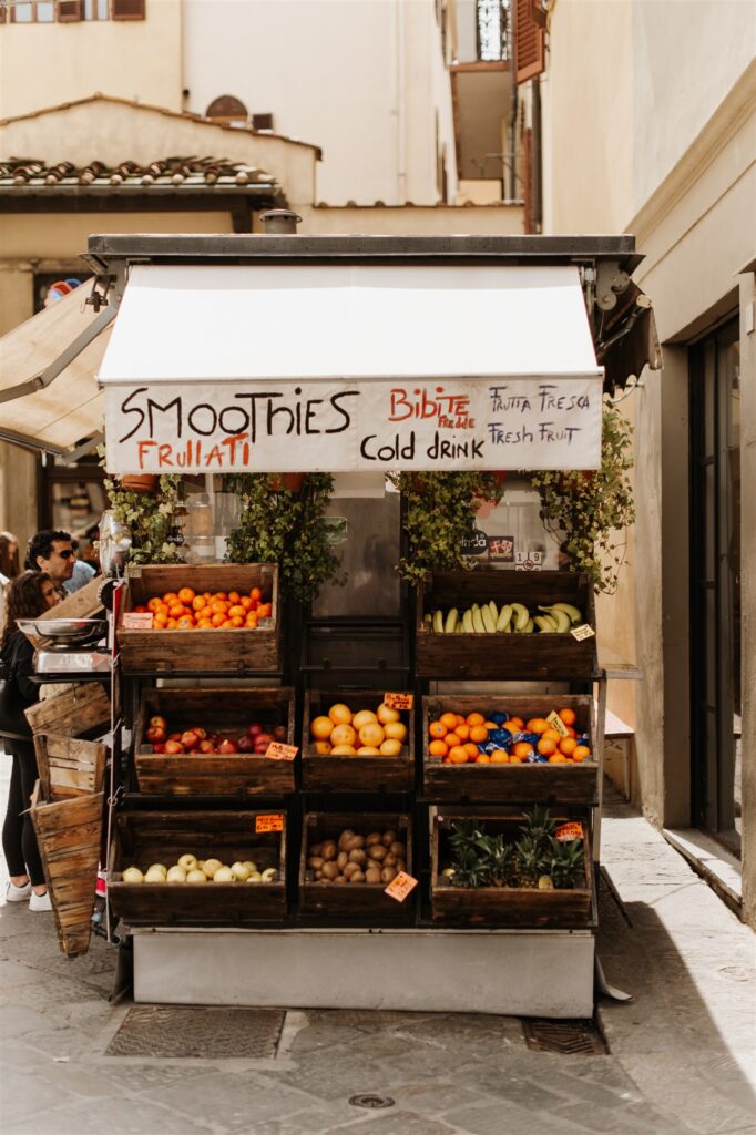 Italian market in Tuscany