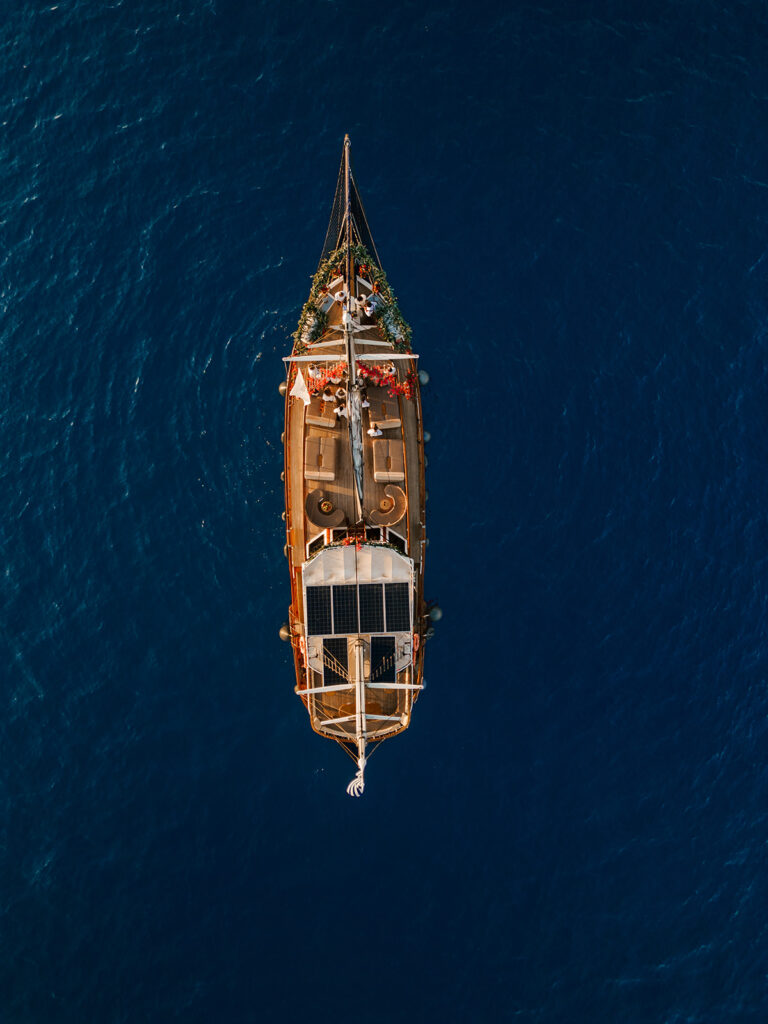 Wedding On a boat in santorini