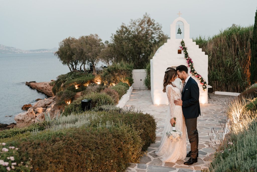 Beautiful little church of the Island wedding venue in Athens