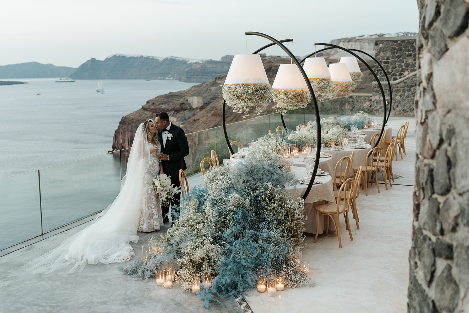 Unique Wedding at Cavo Ventus Santorini overlooking the Aegean Sea