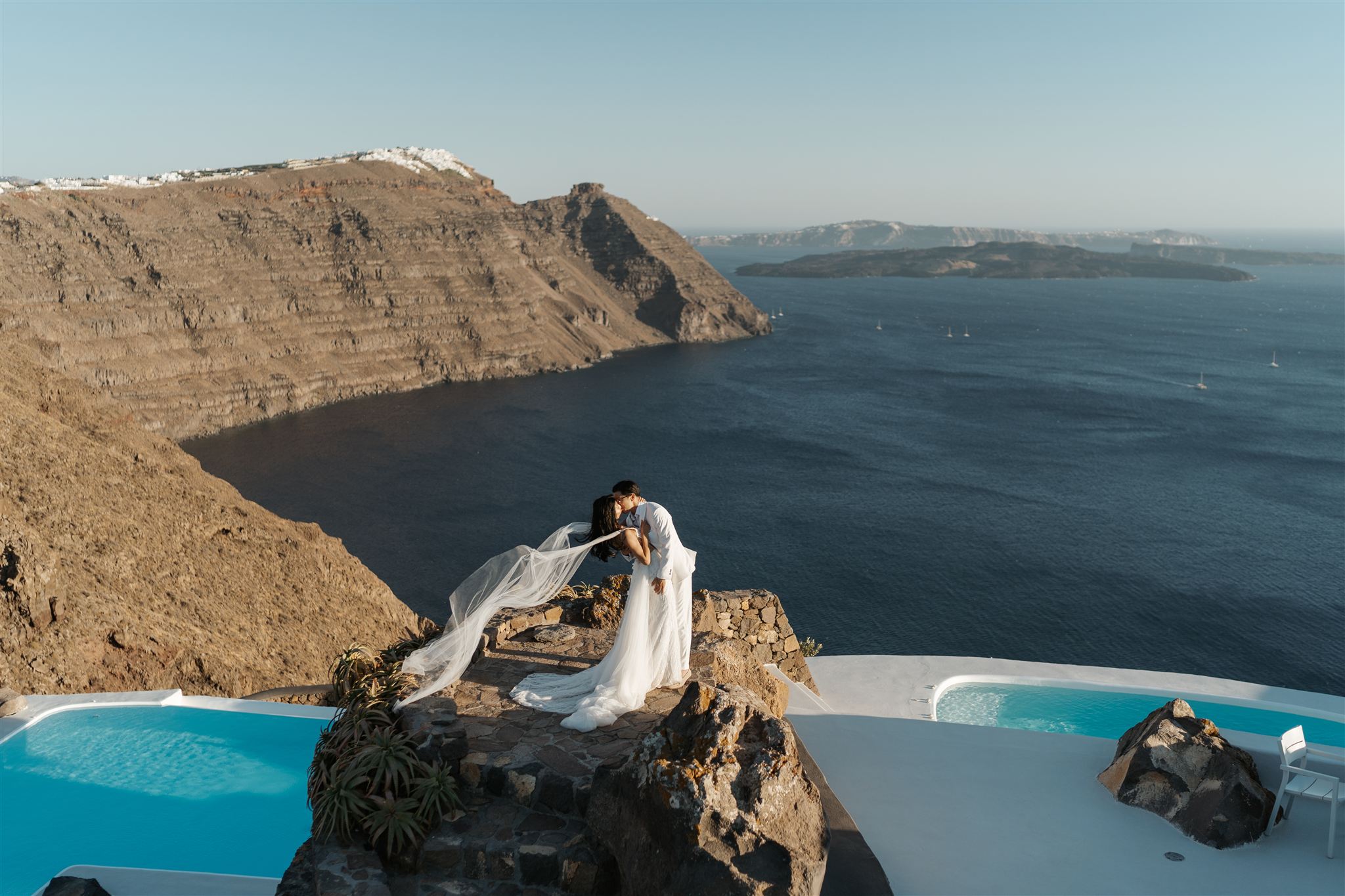 Garden Wedding in Soft Yellows at Cavo Ventus Santorini Featured