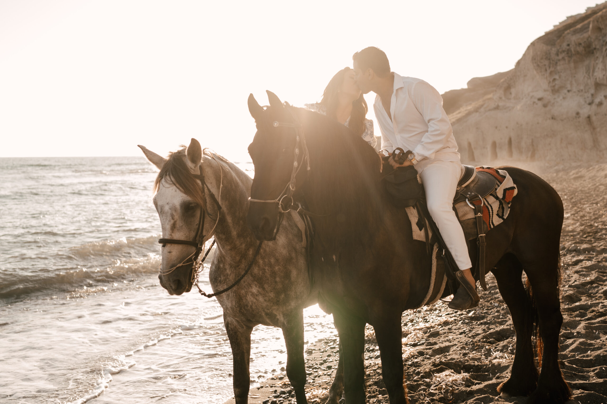 Romantic Horse Riding Proposal at Vlychada Beach