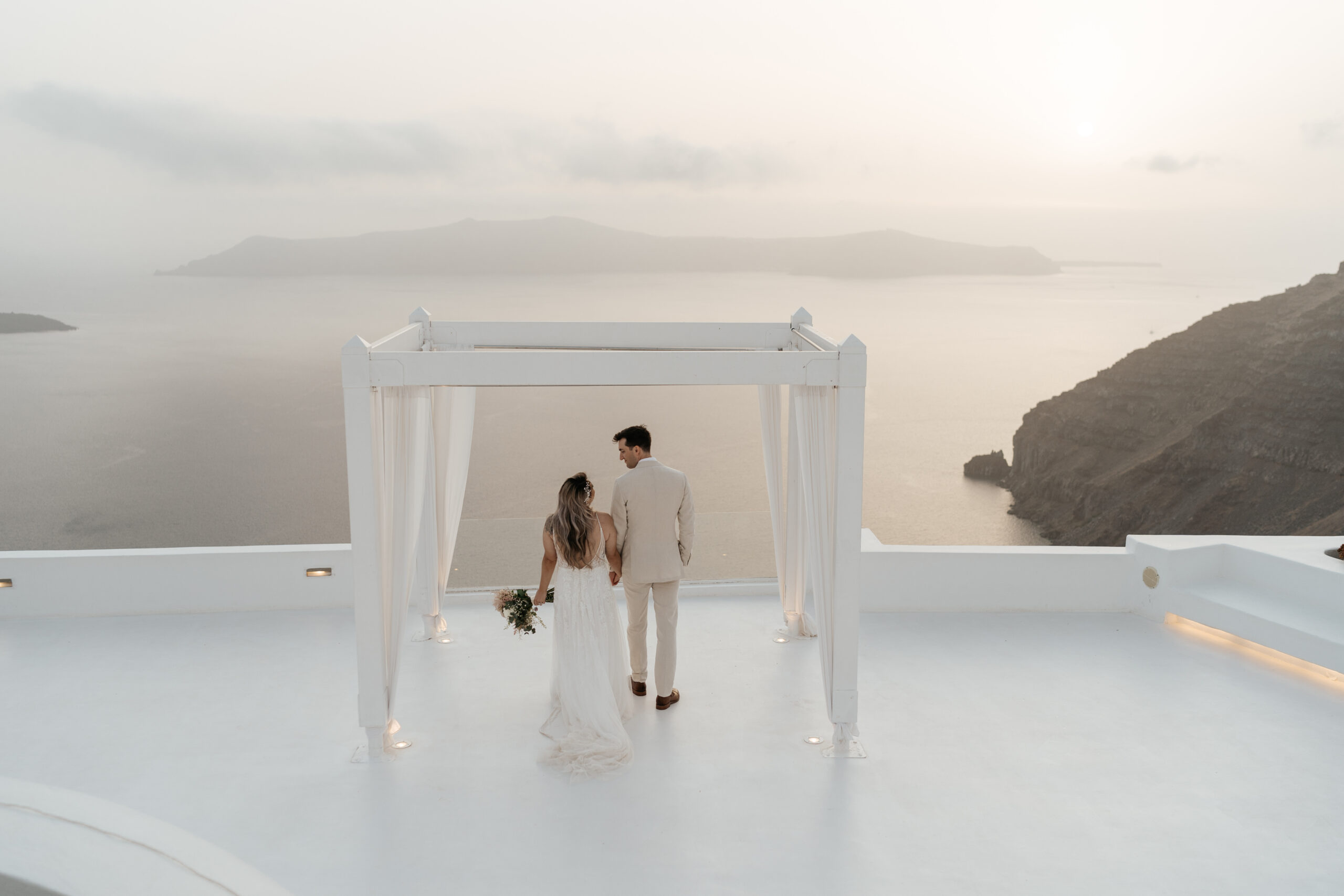 Intimate elopement in Santorini at Dana Villas