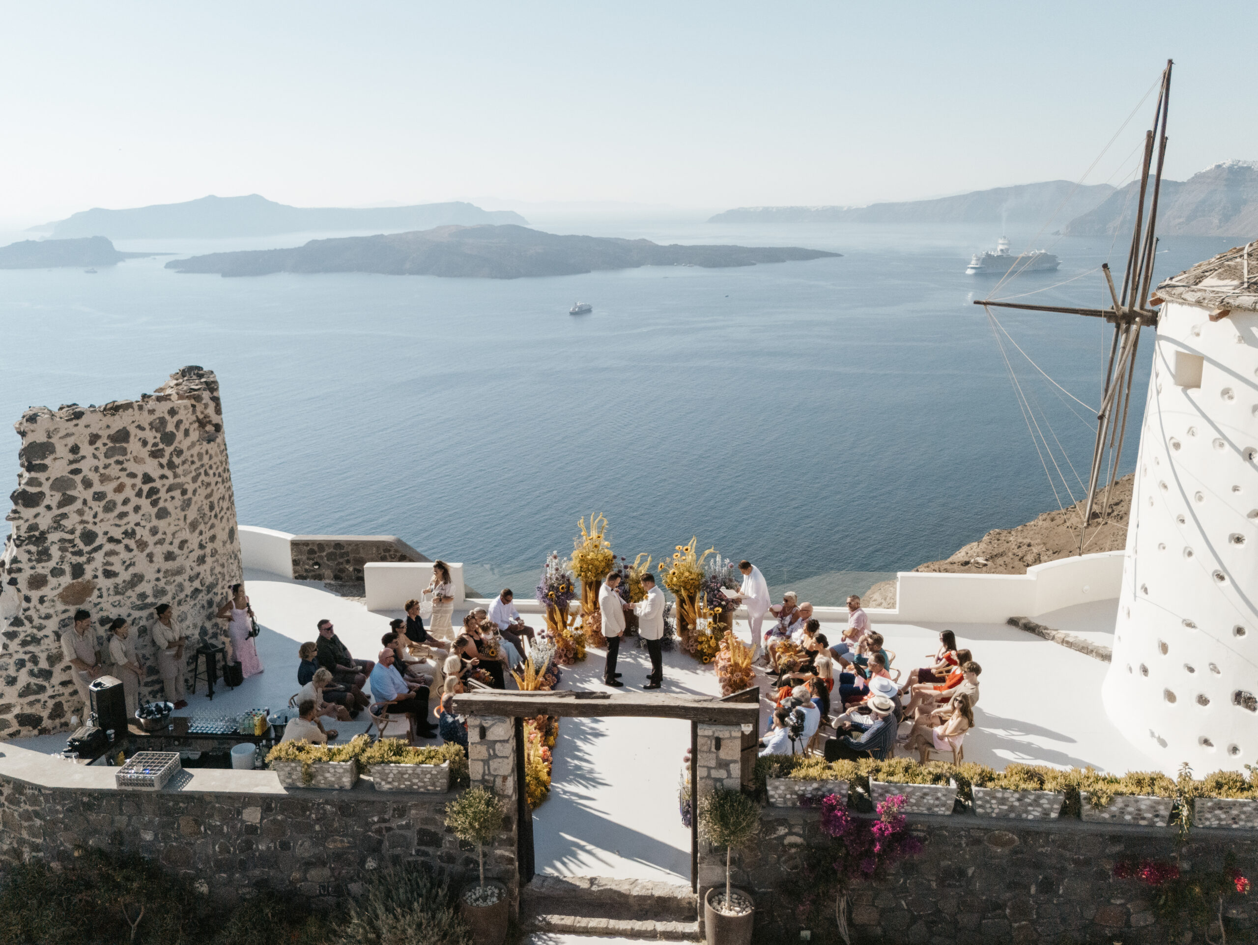 Colorful Gay Wedding at El Viento Santorini Phosart Photography Cinematography