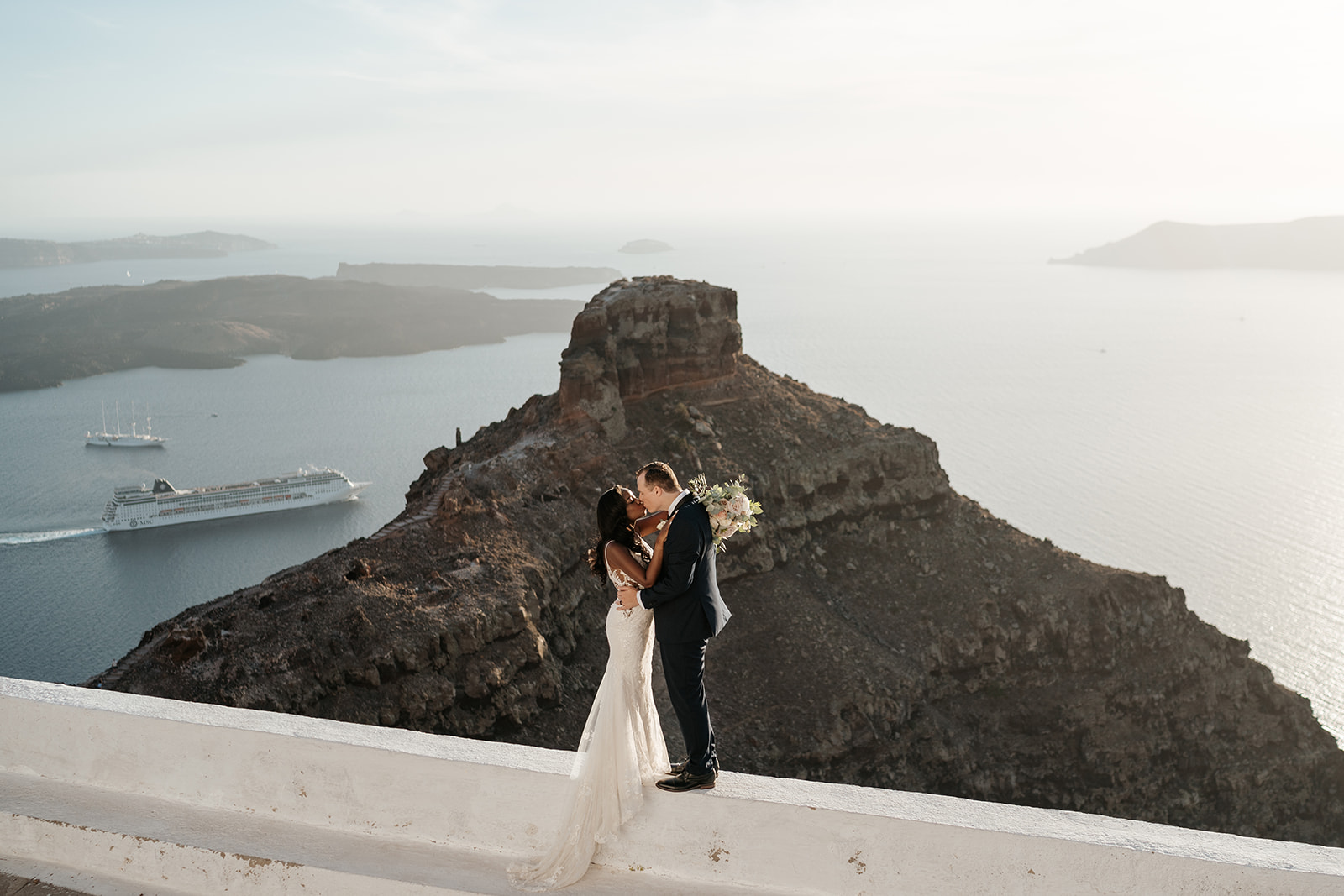 Intimate elopement at Remezzo Villas Santorini Main