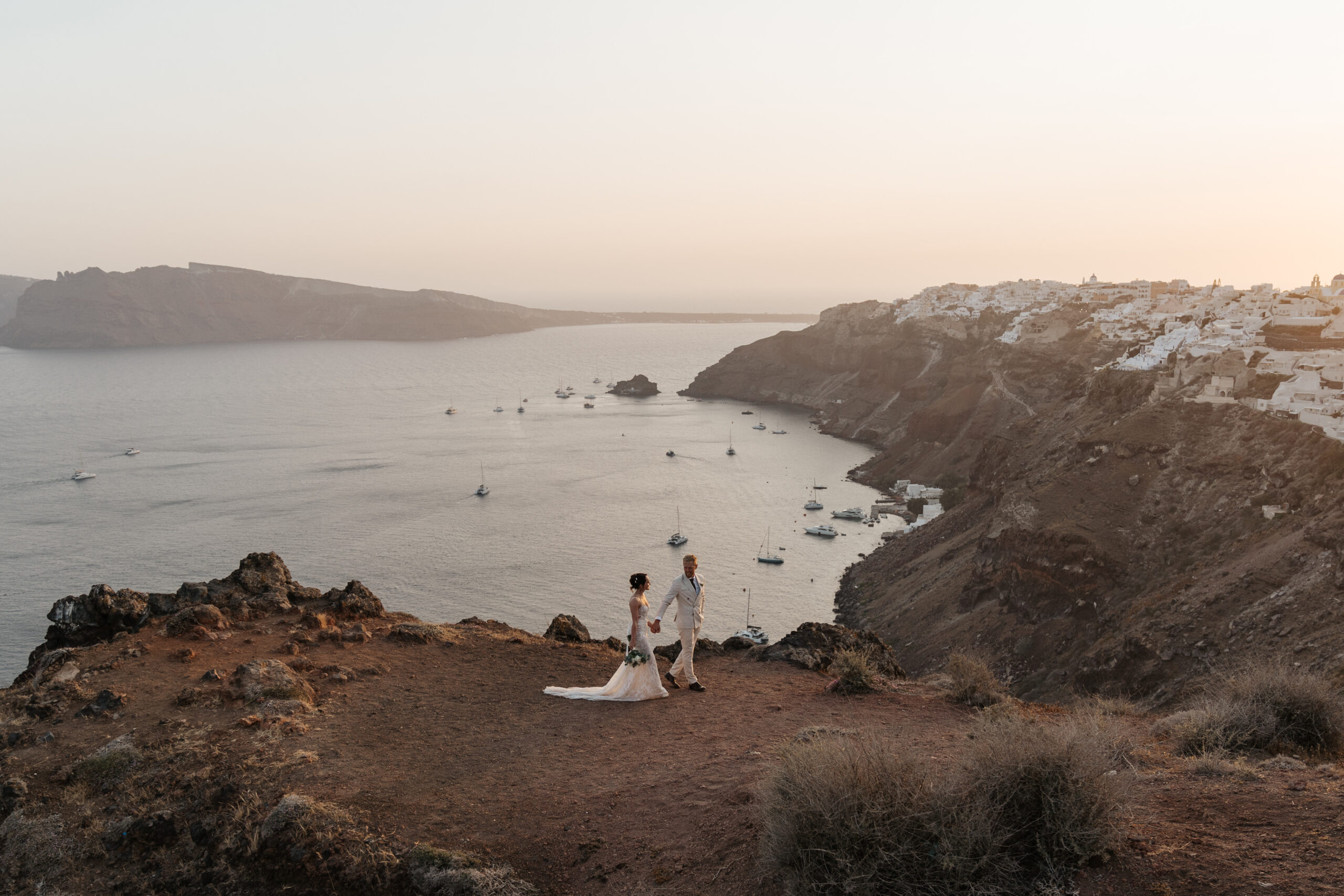 Elegant Elopement at Aenaon Villas Santorini
