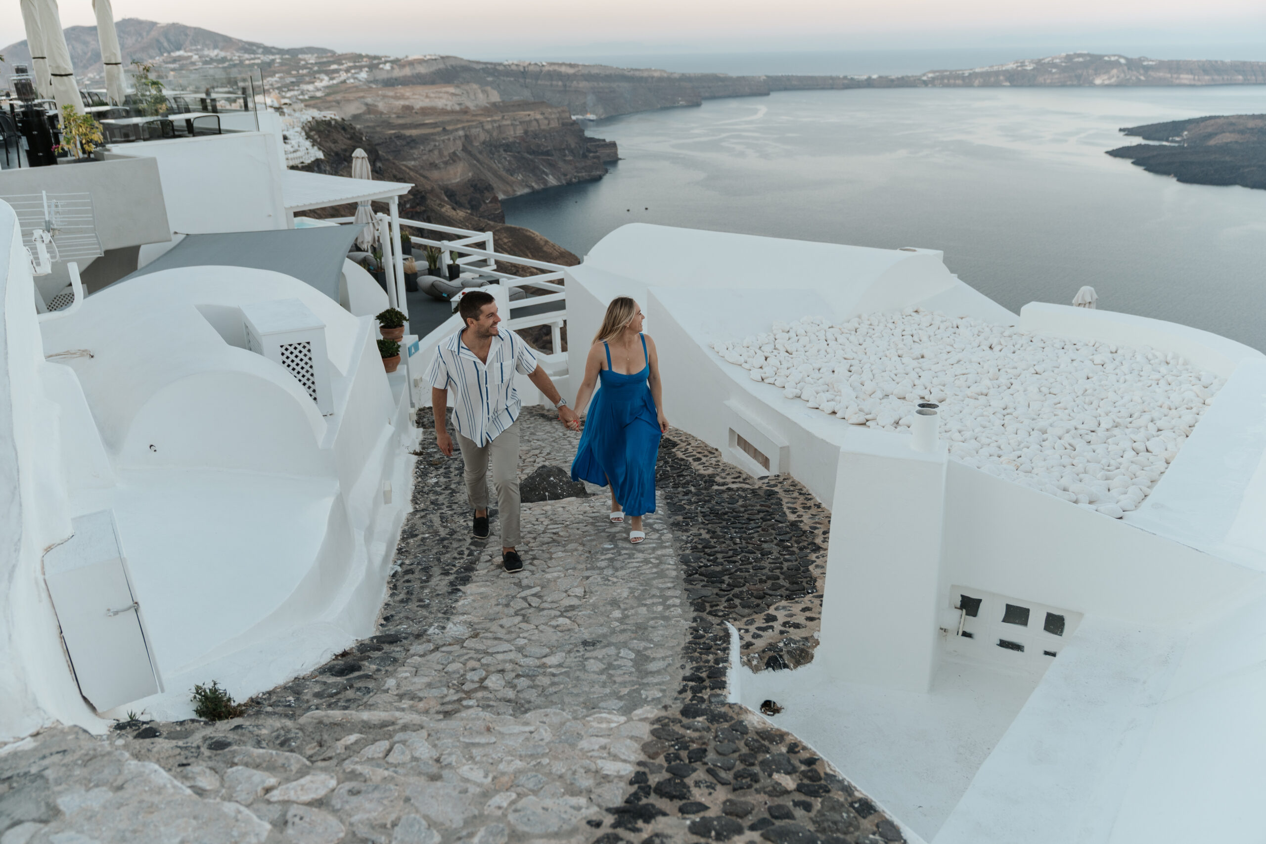 Skaros Rock Surprise Proposal in Imerovigli Santorini